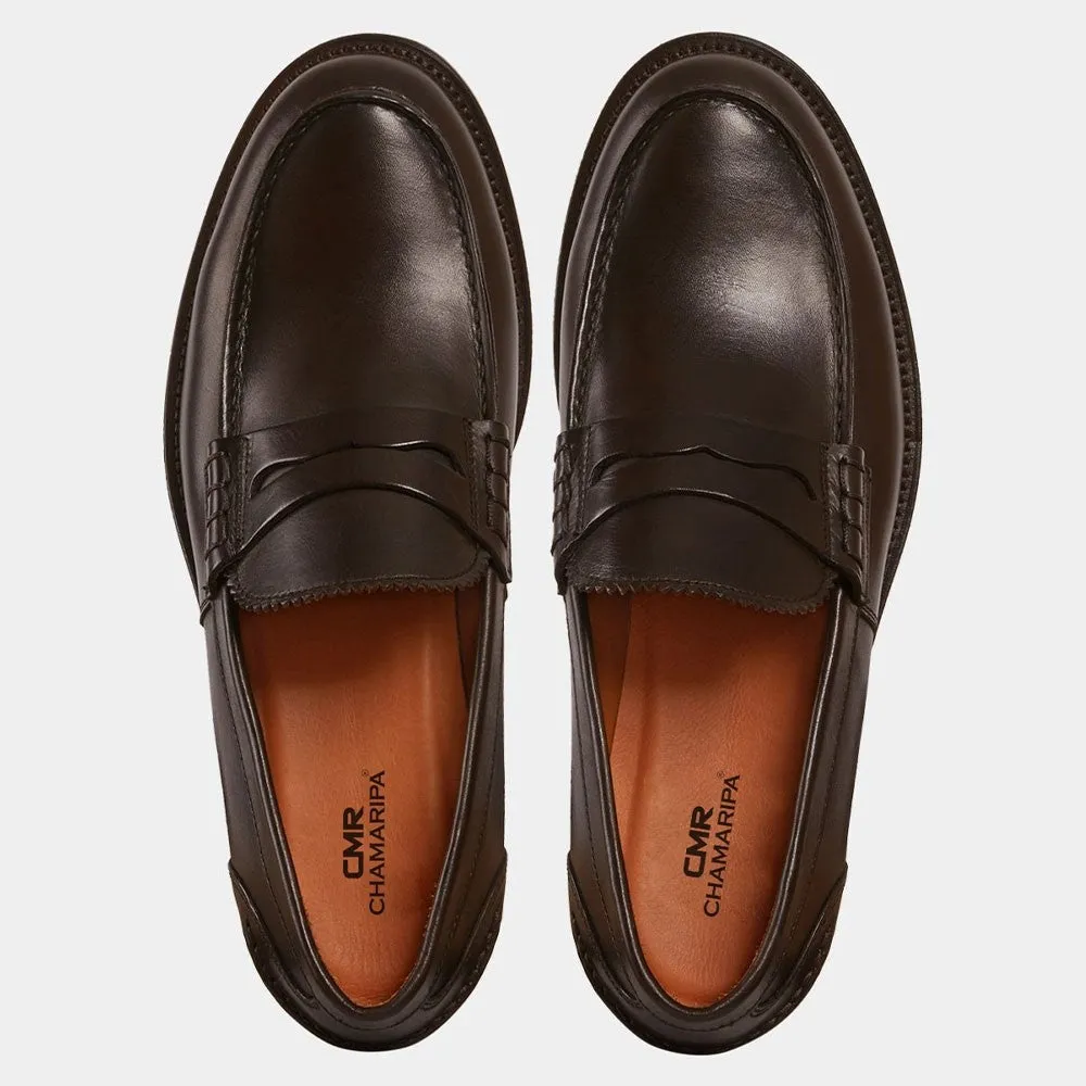 6 CM / 2.36 Inches CMR CHAMARIPA Men's Height Increasing Handmade Custom Penny Loafers - Vintage Formal Shoes