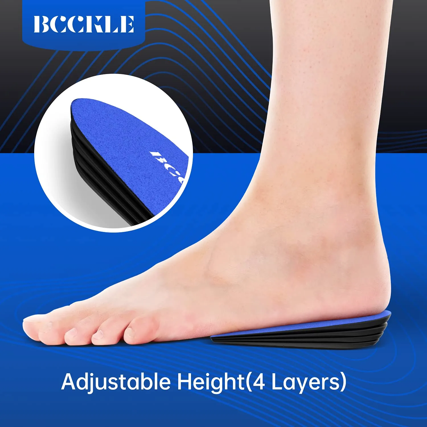 Adjustable Height Increase Insoles,Premium Heel Pads Inserts,Heel Lift Inserts for Leg Length Discrepancy,Sports Injuries,Heel Pain and Achilles tendonitis.(Medium) Medium(W7.5-9.5/M6.5-8.5)