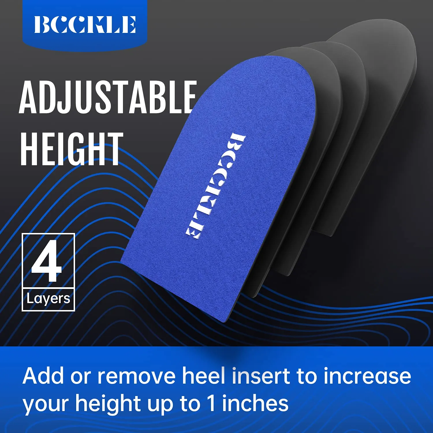 Adjustable Height Increase Insoles,Premium Heel Pads Inserts,Heel Lift Inserts for Leg Length Discrepancy,Sports Injuries,Heel Pain and Achilles tendonitis.(Medium) Medium(W7.5-9.5/M6.5-8.5)