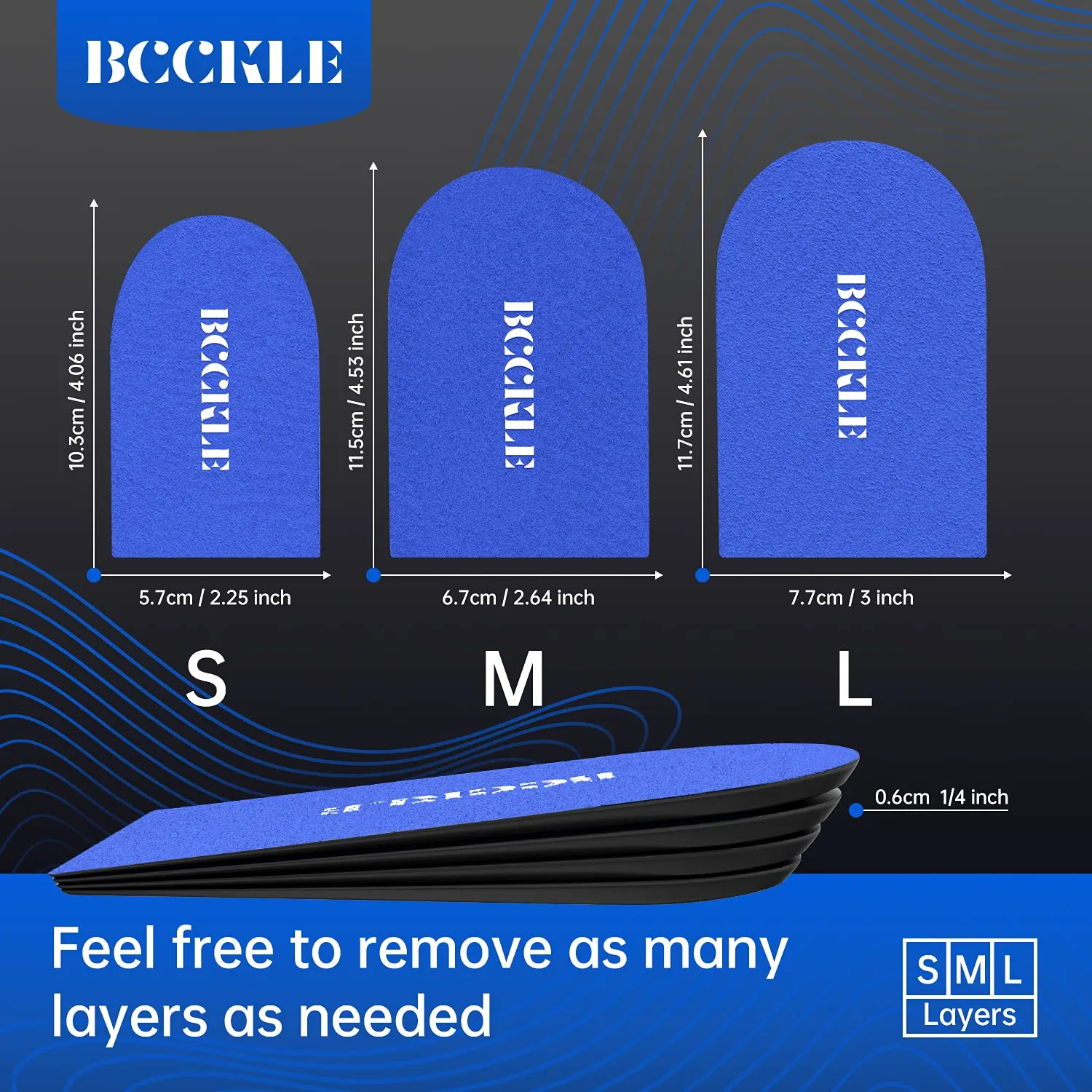 Adjustable Height Increase Insoles,Premium Heel Pads Inserts,Heel Lift Inserts for Leg Length Discrepancy,Sports Injuries,Heel Pain and Achilles tendonitis.(Medium) Medium(W7.5-9.5/M6.5-8.5)