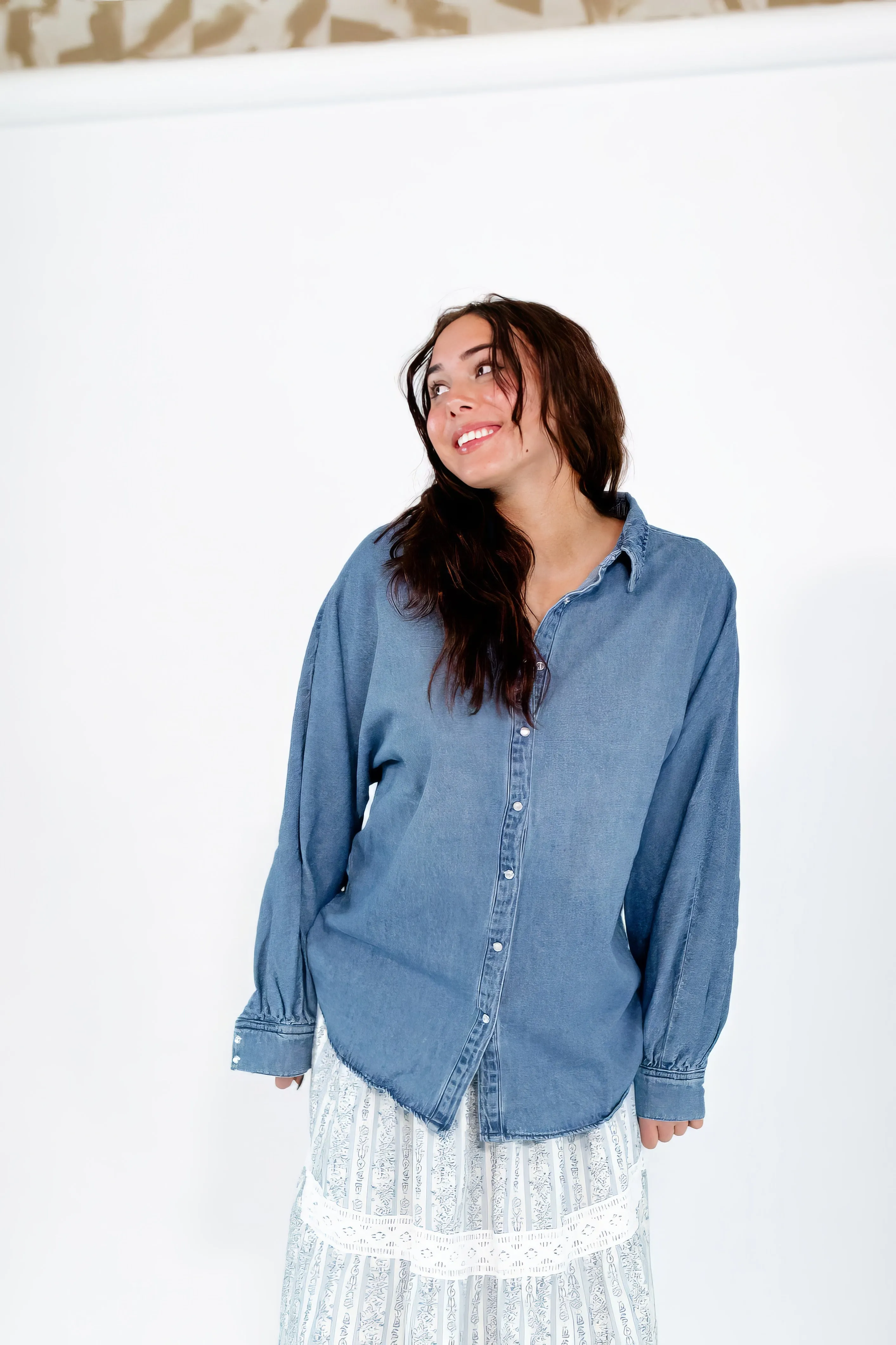 Aelia Denim Button-Up