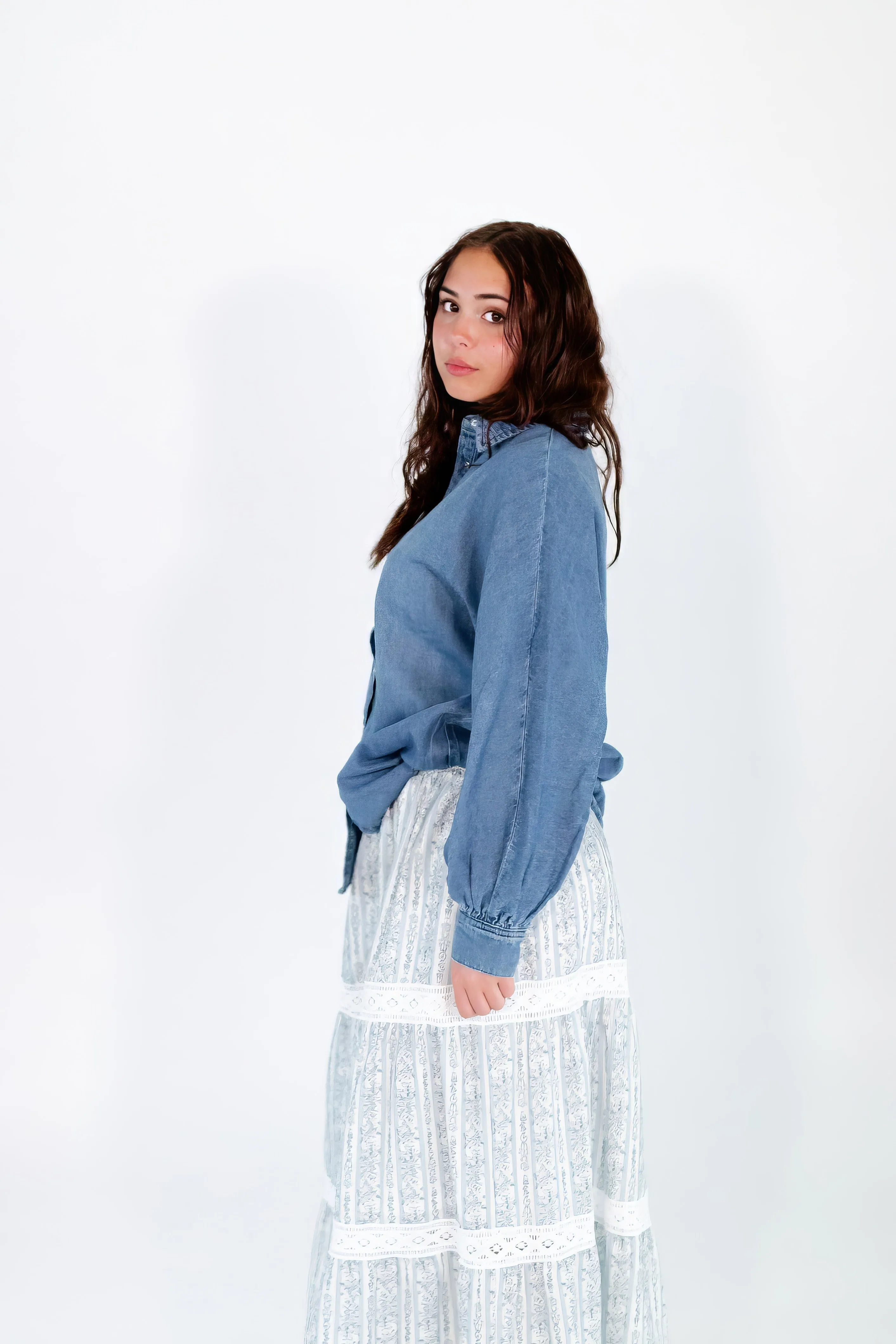 Aelia Denim Button-Up
