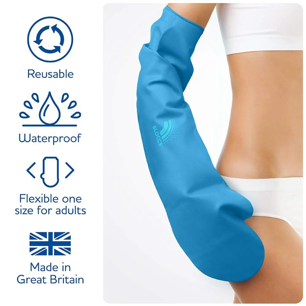 Bloccs Waterproof Cover for Plaster Cast Arm, Swim, Shower & Bathe. Watertight Protector, Adult Full Arm
