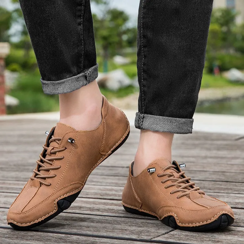 Bootara Men’s Octopus Low-Top Lace-Up Hand-Sewn Leisure Boots