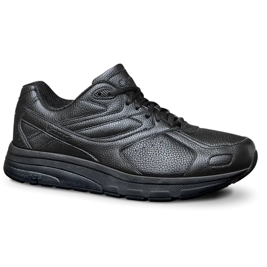 Cambrian Men's Ultra Leather Walking Shoes- Black