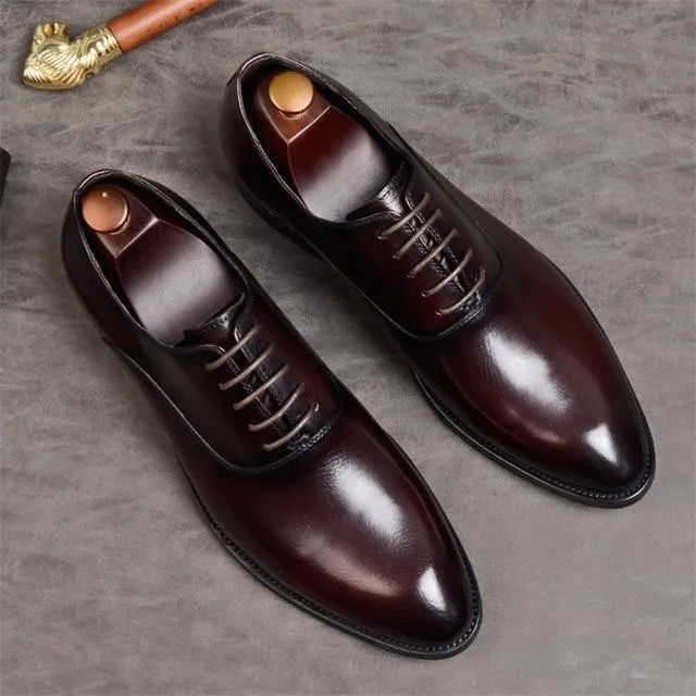 Cowhide Genuine Leather Oxford Shoes