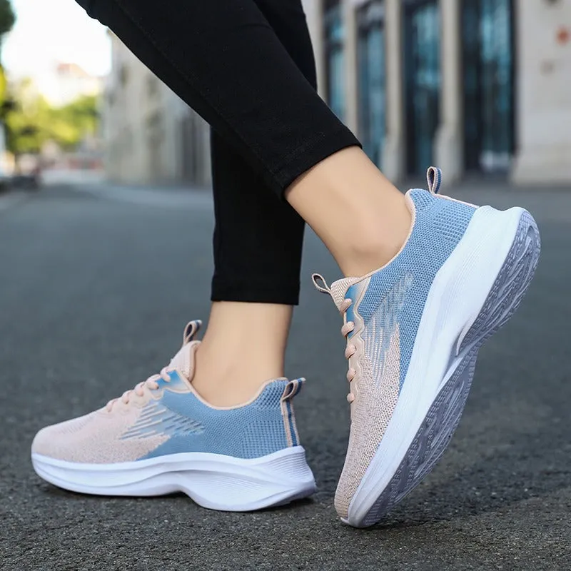 Cuzcare Women Orthopedic Shoes Thick Sole Gradient Colorful Sports Sneakers