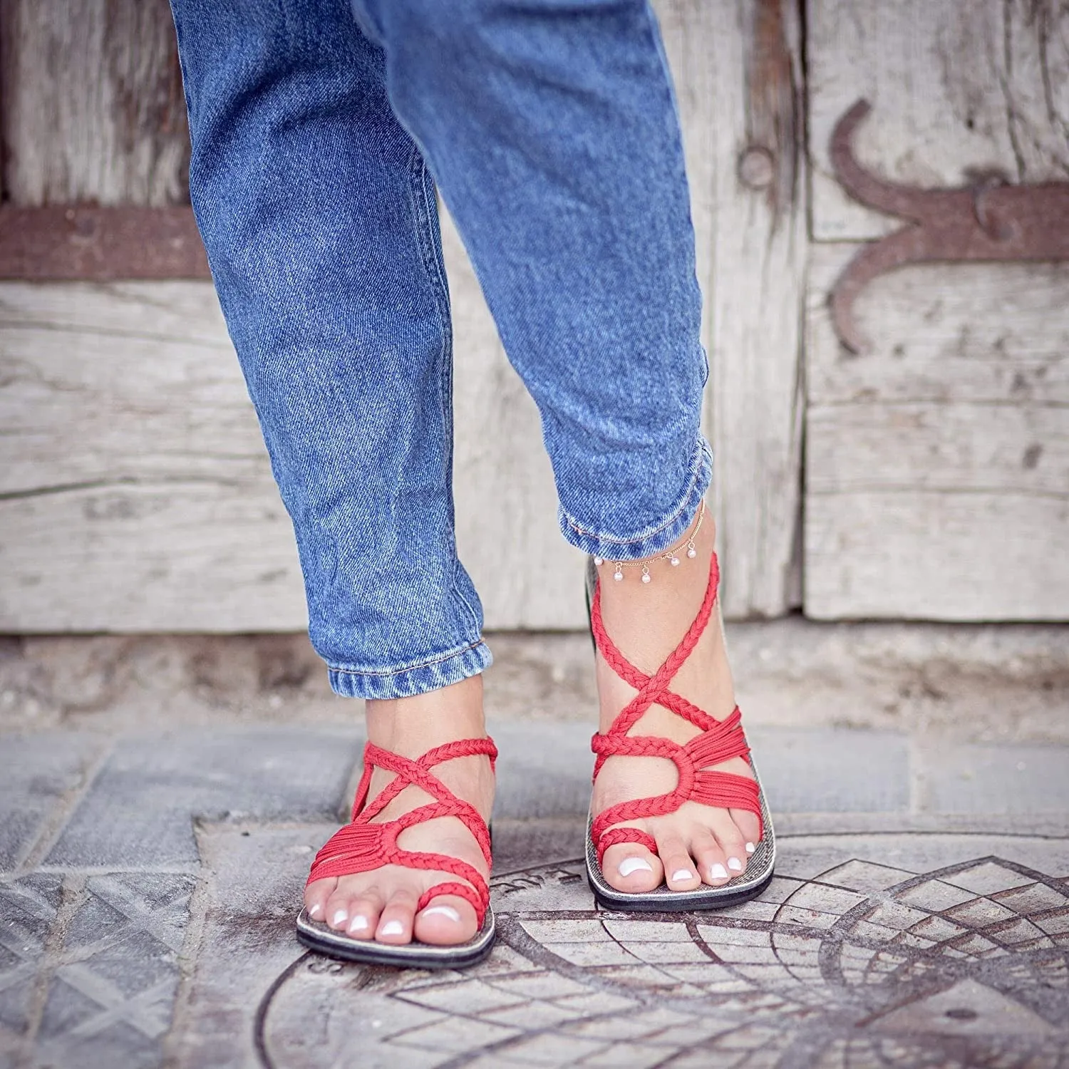 Cuzcare Women Sandals Beach Summer Vintage Comfortable Flip-flops