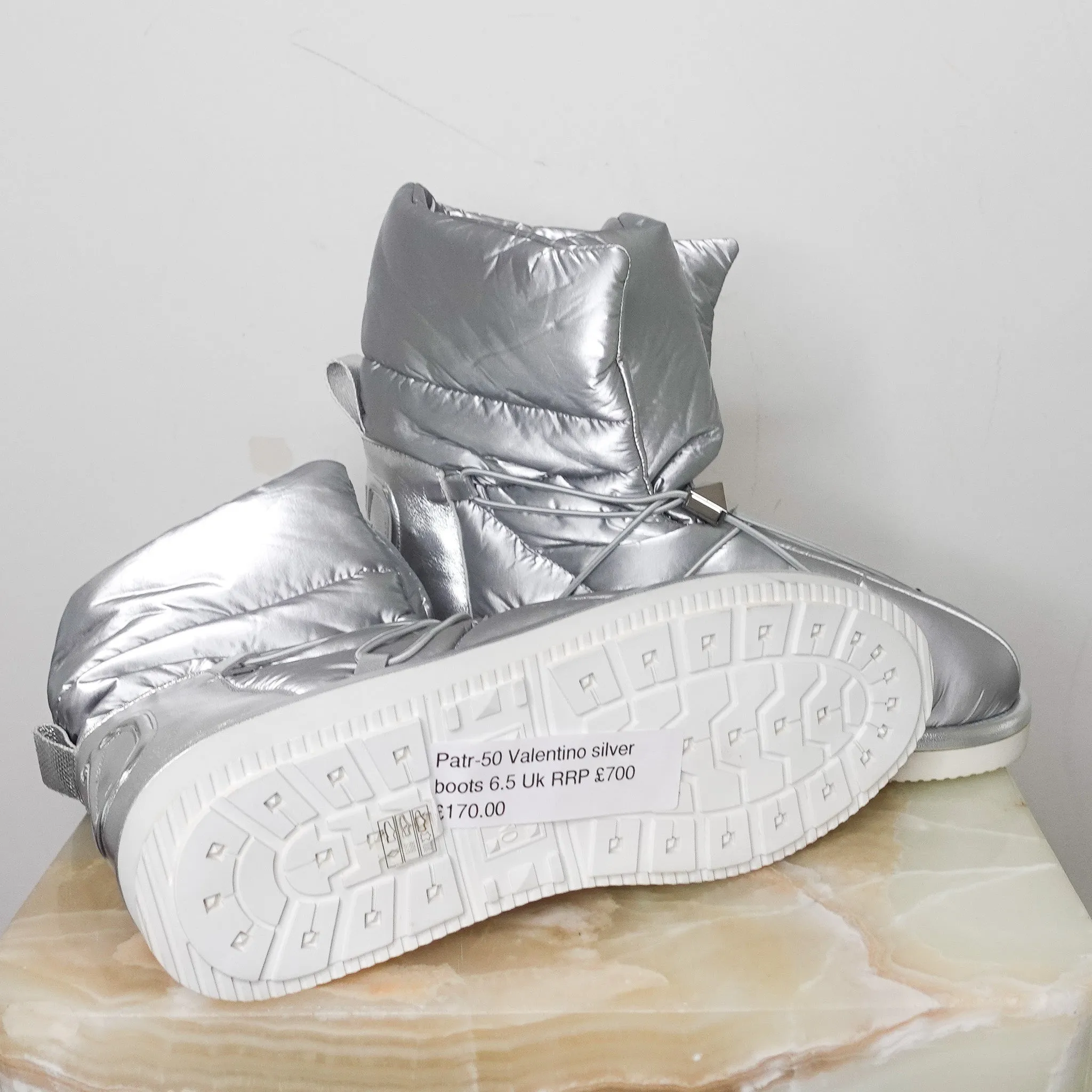 NEW silver padded boots RRP £700-FINAL SALE