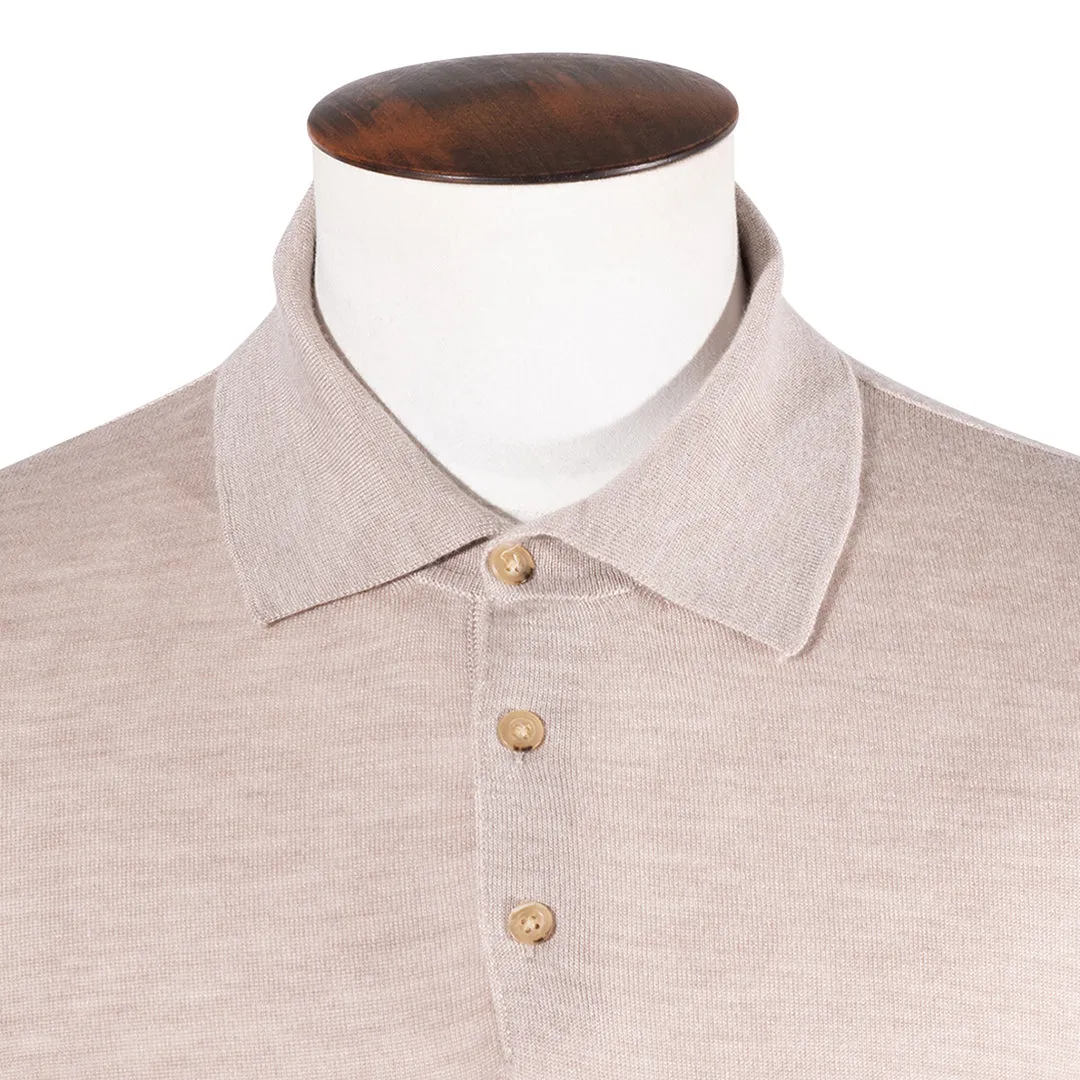 Sand Cashmere & Silk Polo - LUCKY LAST