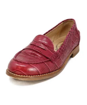 Tod's Fuchsia Crocodile Leather Loafers sz 7