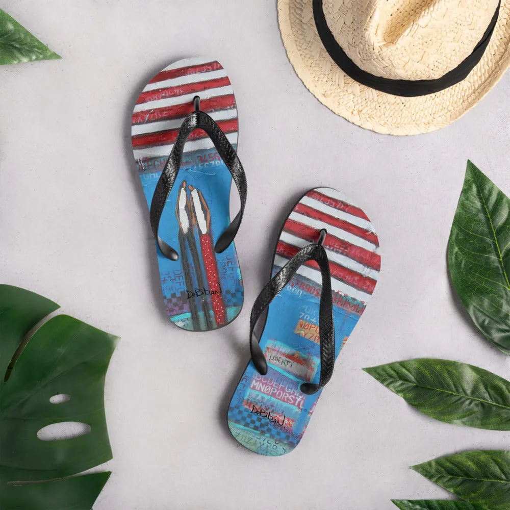 united we stand Flip-Flops