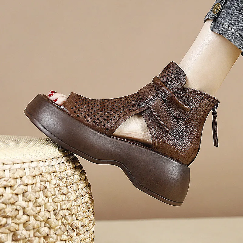 Velcro soft sole leather orthopedic shoes