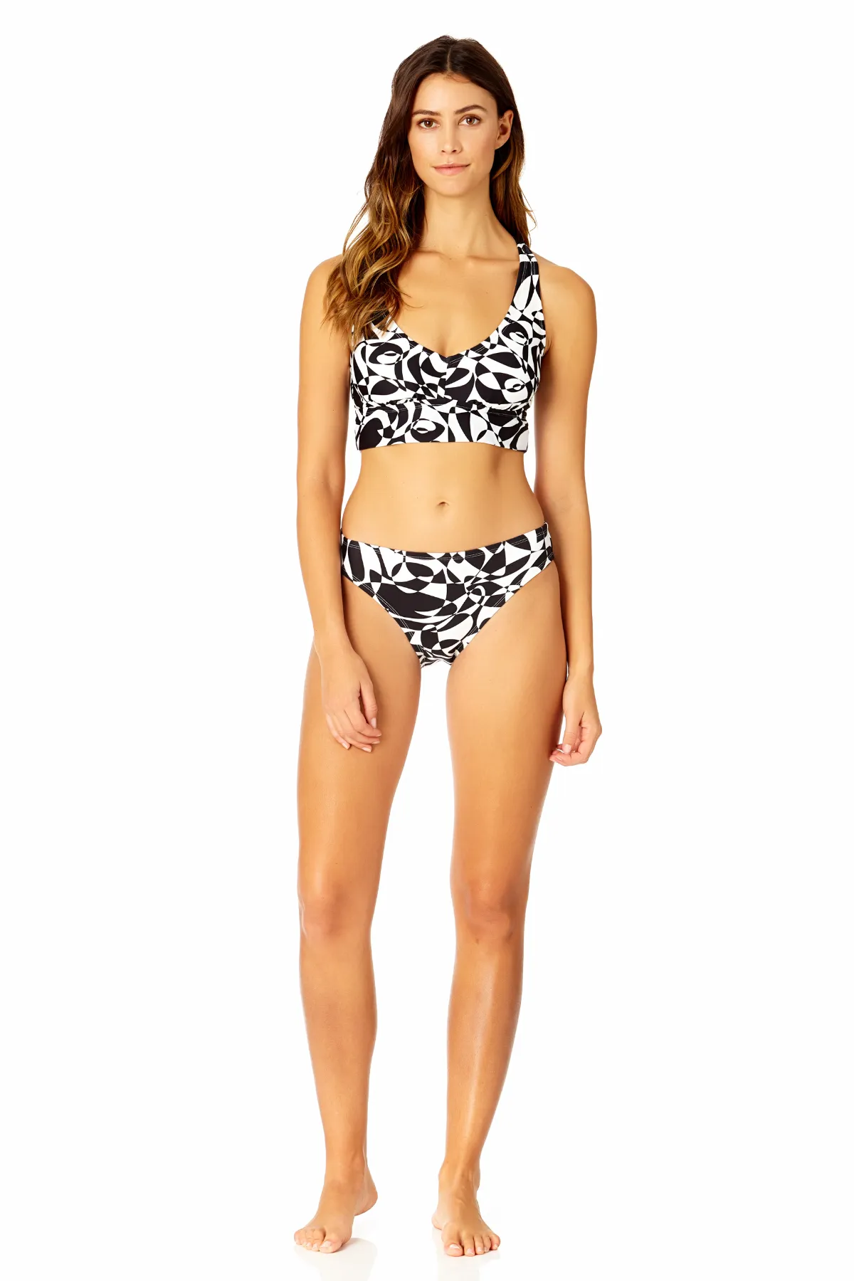 Women's Optical Illusion Halter Banded Bra Swim Top